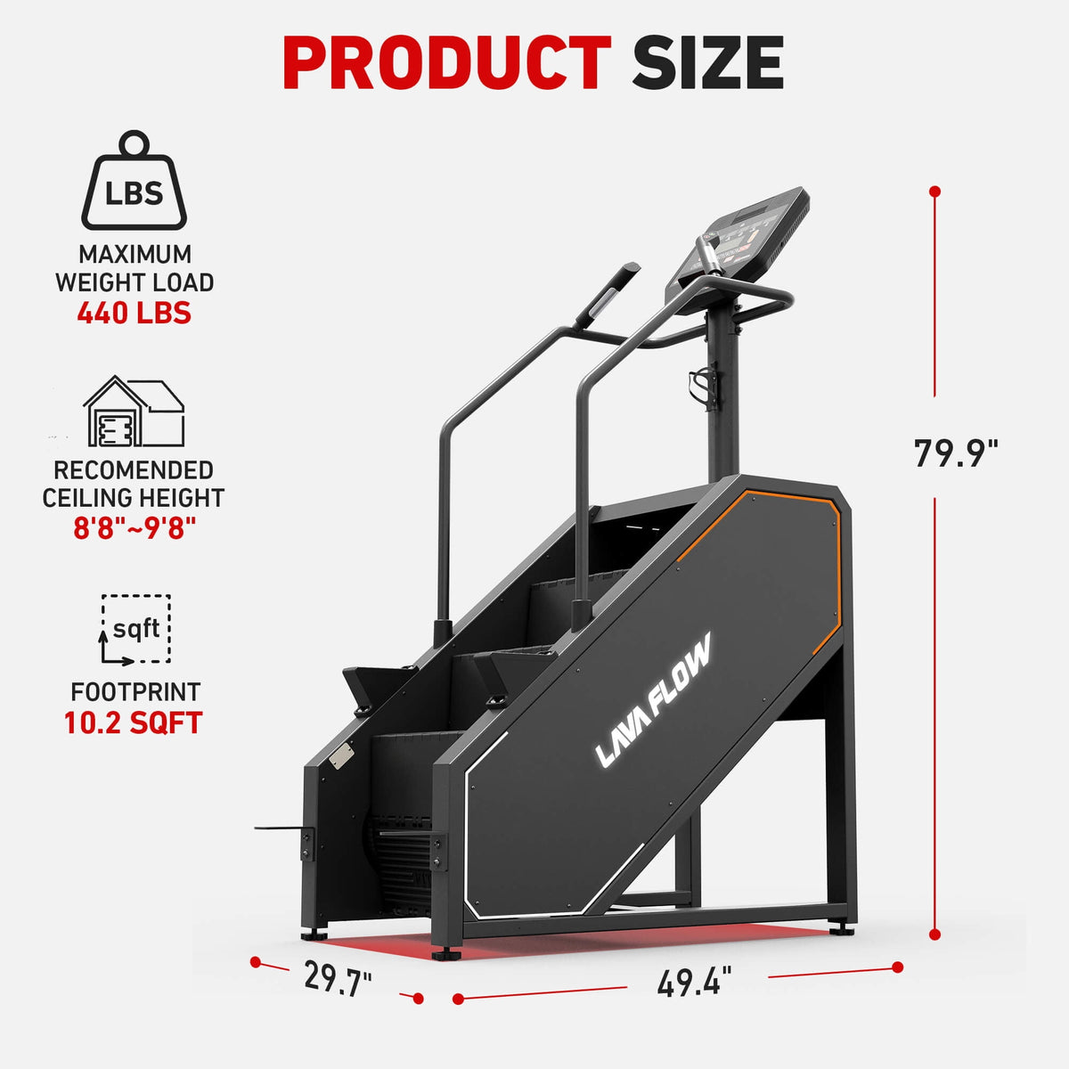 syedee Stair Machine with LED Screen, Stepmill Exercise Machine with 12 Workout Programs, 441 LBS Step Machine, 24-164 Steps/Minute(Black)