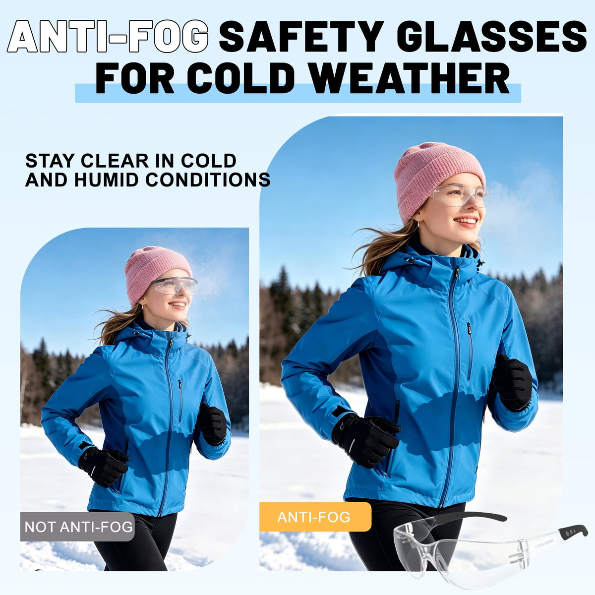Salfboy Safety Glasses ANSI Z87.1 Anti Fog Clear Lens Safety Glasses for Men Women, Impact Resistant Scratch Resistant Protective Eyewear for Work,30 Pack