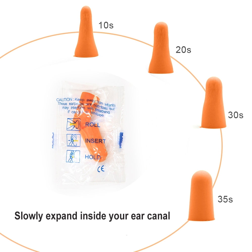 200 Pair Foam Earplugs Noise Cancelling for Wood-Working, Construction, & Factory - 32db