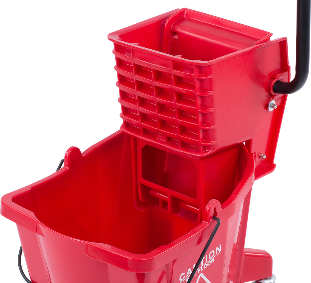 Carlisle Commercial Mop Plastic Bucket with Side Press Wringer, 26 Quart Capacity,