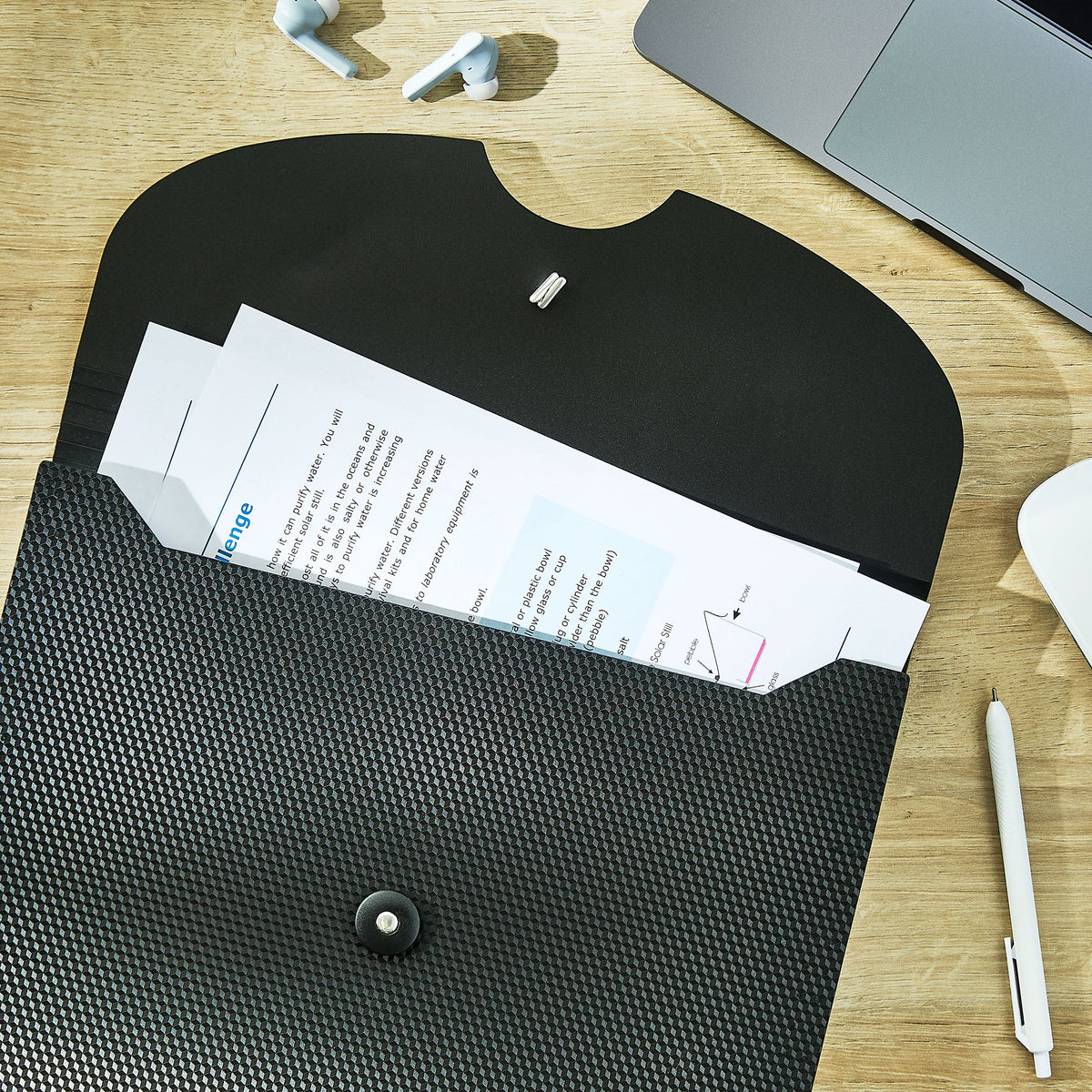 Pen+Gear 7-Pocket Poly Expanding File, Textured Black