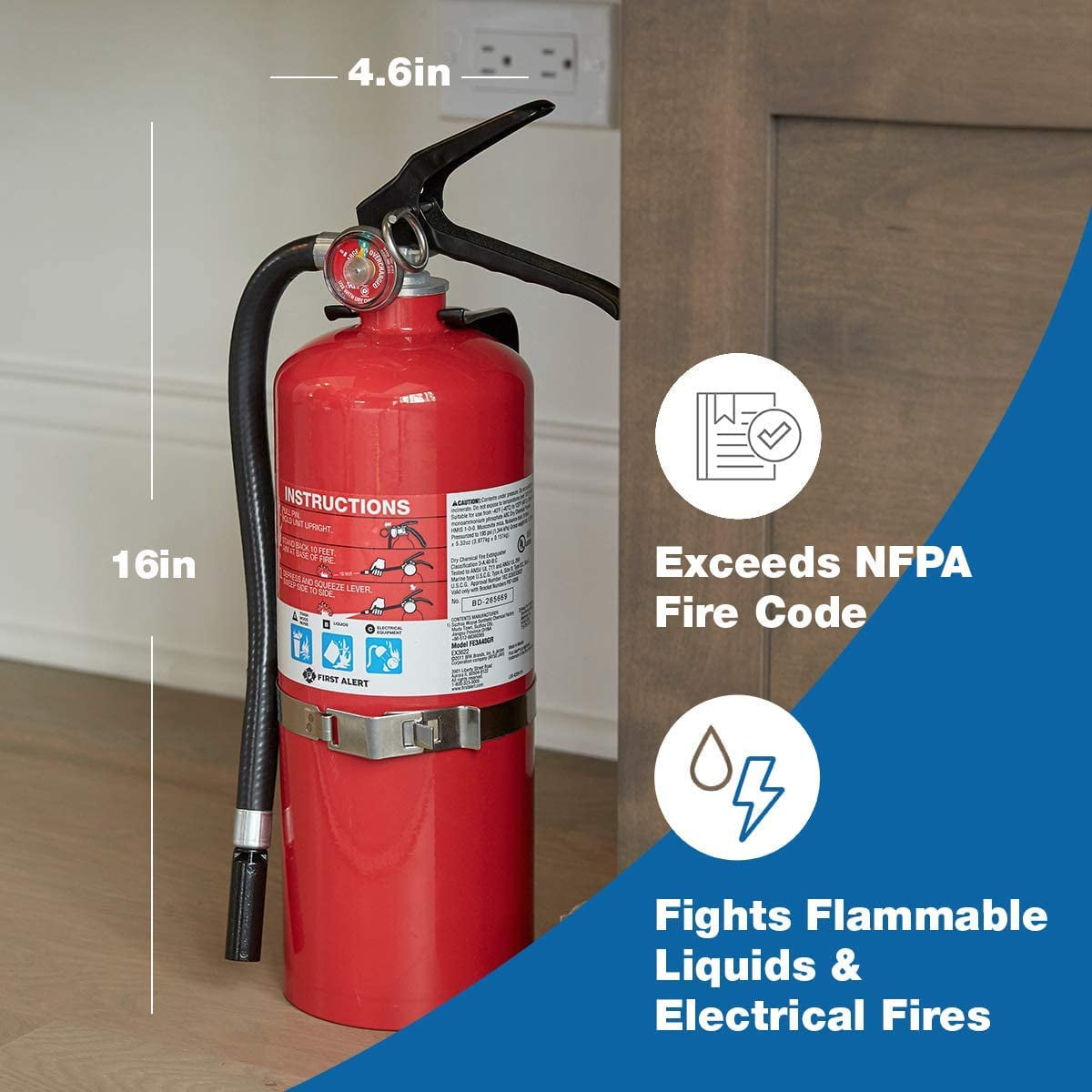 2 PACK | First Alert Heavy Duty Professional Grade Fire Extinguisher, 5 lbs