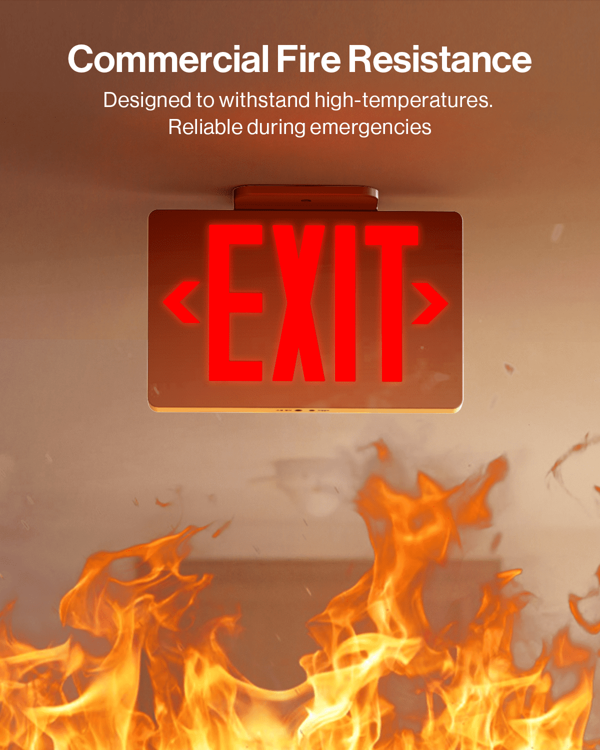 Sunco 12 Pack LED Exit Sign with Emergency Light, Commercial Grade Double Sided Fire Exit Lights, Backup Battery, Illuminated Emergency Exit, 120-277V, Dual Mounting, UL 94V-0 Fire Resistant.