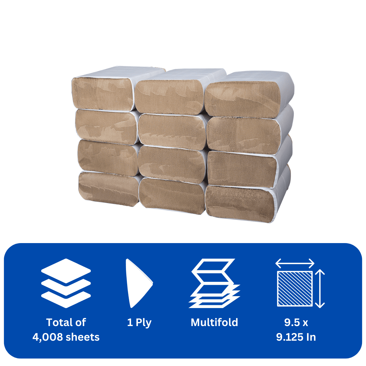 Karat Multifold Commercial Paper Towels, Kraft (Case of 4008 sheets)