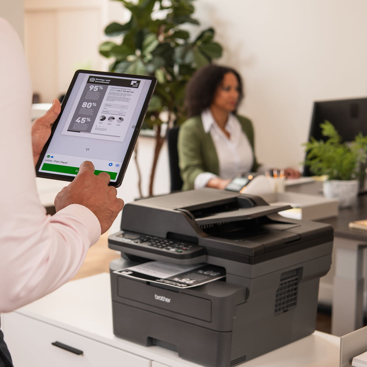 Brother Wireless MFC-L2760DW Compact Monochrome All-in-One Laser Printer with Copy, Scan and Fax, Duplex and Mobile Printing