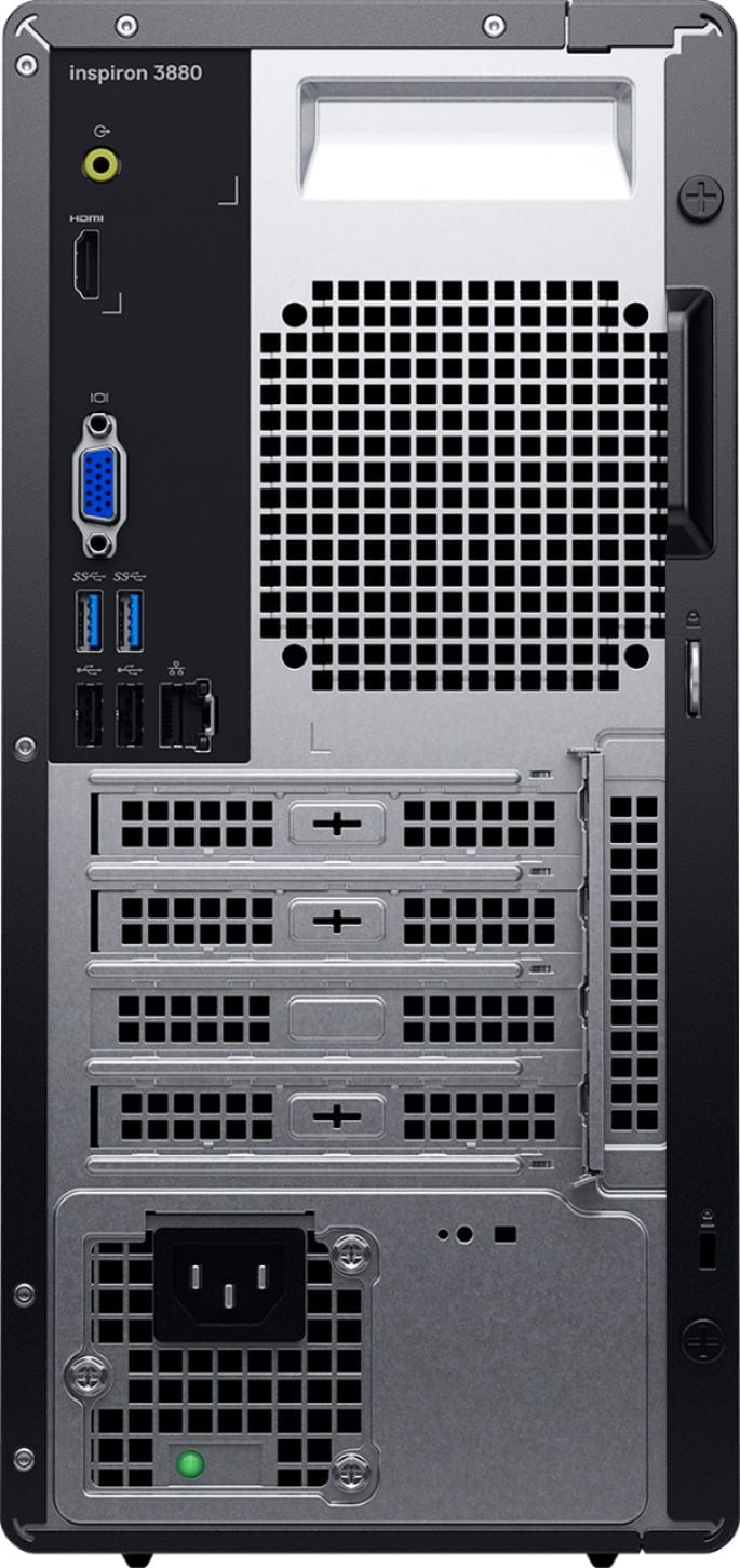 Dell Inspiron 3000 3880 Desktop Computer 10th Gen Intel Quad-Core i3-10100 8GB DDR4 256GB SSD Integrated Intel UHD Graphics 630 DVD-RW HDMI WiFi Bluetooth Win10 Black