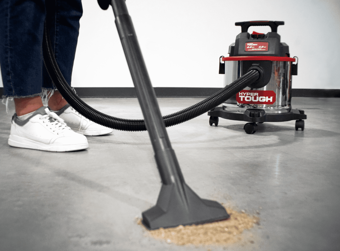Hyper Tough 4 Gallon 4 HP Stainless Steel Wet Dry Vacuum for Home, Car, Garage & Workshop
