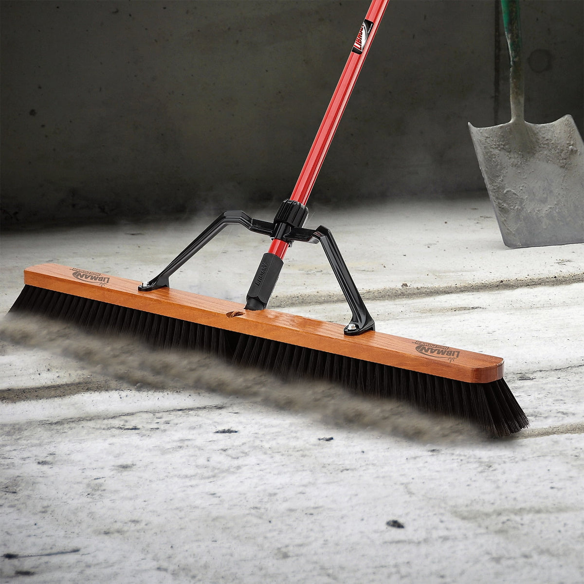 Libman Commercial 36" Smooth Surface Heavy-Duty Push Broom Black Bristles 3/Carton (850) 850003