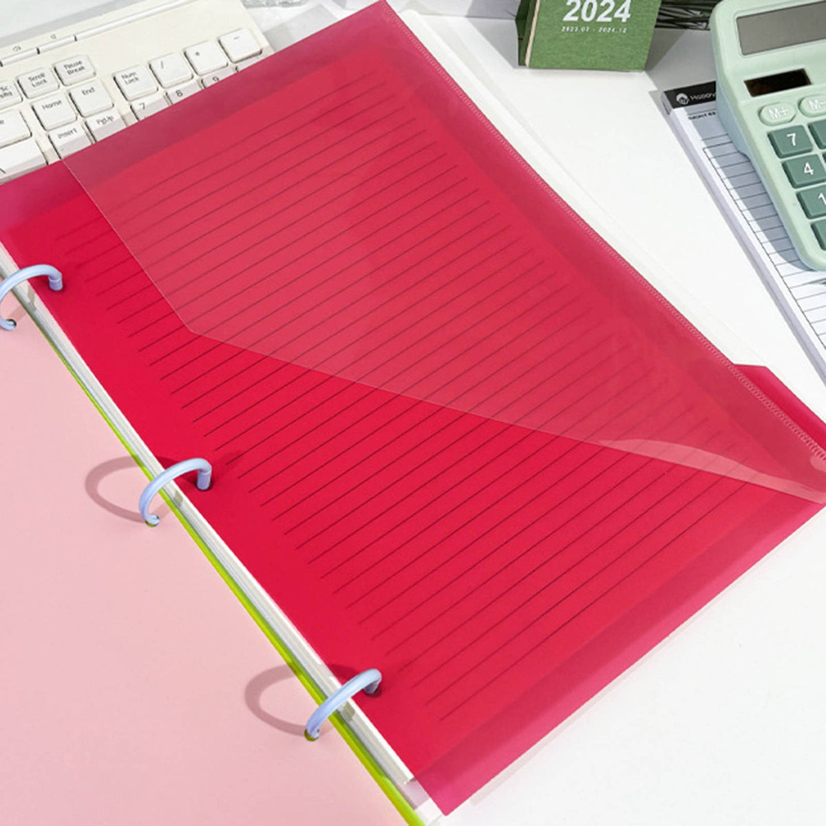 5 Count Dividers with Two Pockets for 3 Ring Binder, Plastic Pocket Folders, 5 Tabs Dividers Dividers for Letter Size, Binder Organizer, Durable Folders with Pockets Brads, Binder Set