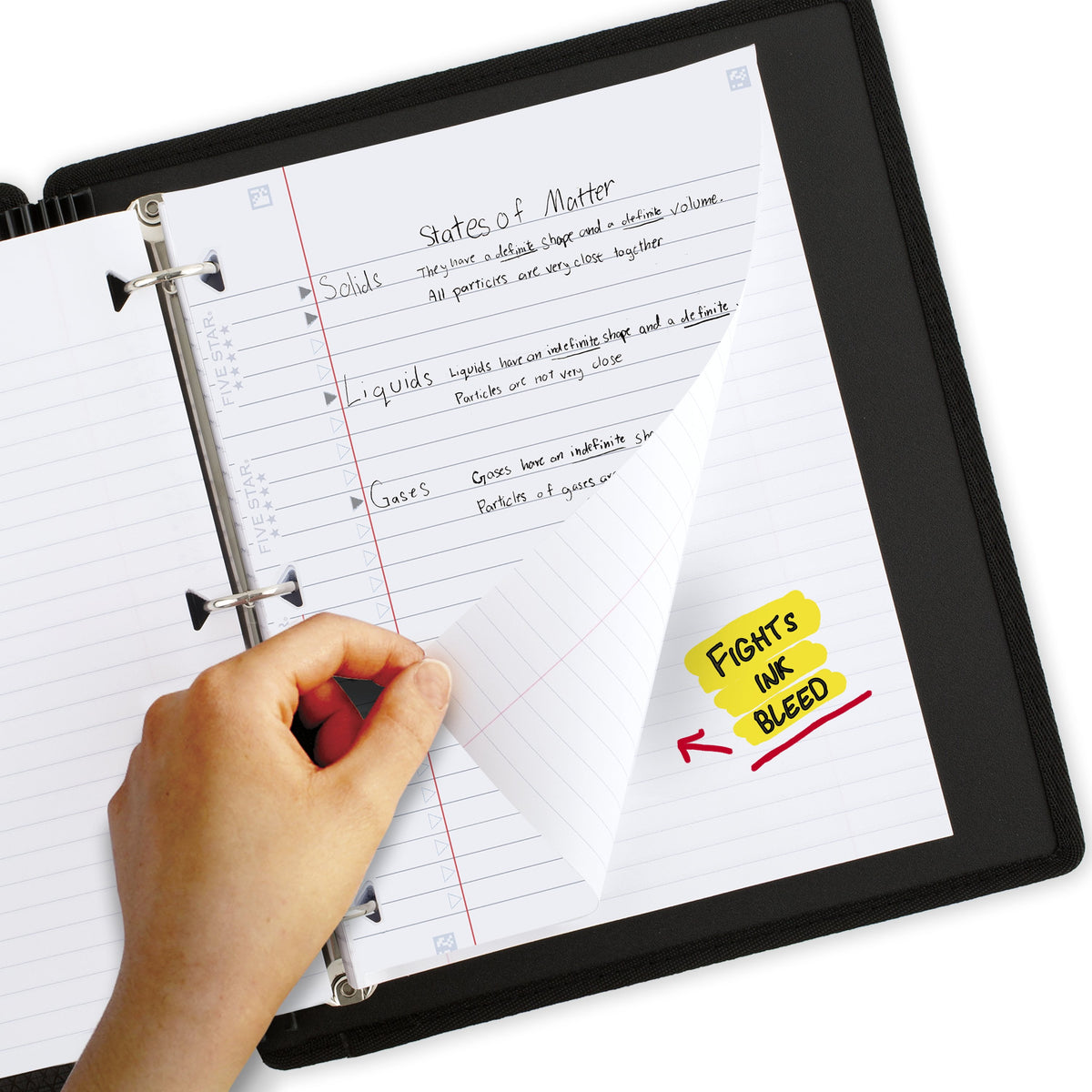 Five Star Reinforced Filler Paper Plus Study App, Wide Ruled, 8" x 10.5", 80 Sheets/Pack