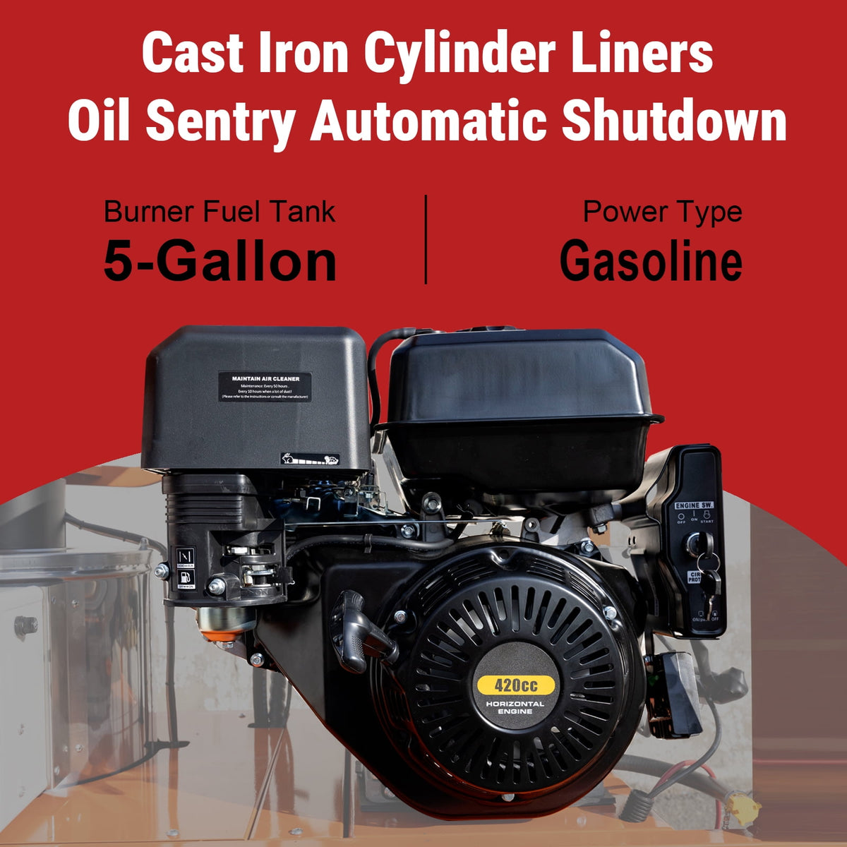 4000 PSI Hot Water Pressure Washer, 4.0 GPM, 420cc Gas Engine with AR Pump, Commercial Heavy-Duty Power Washer for Trucks, Machinery, Concrete, Industrial Grease Removal