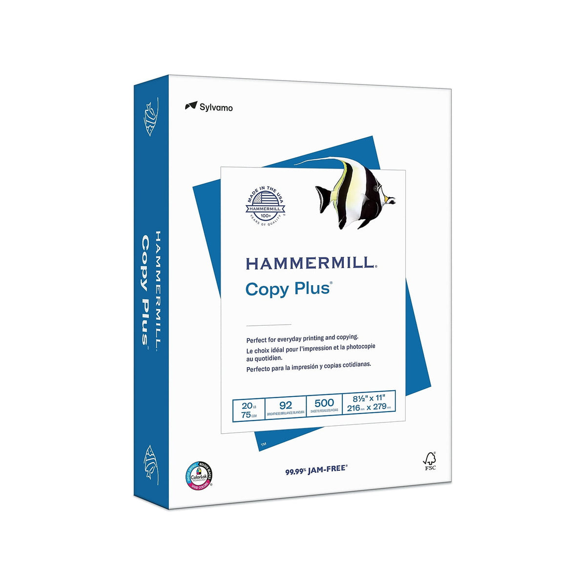 Hammermill Copy Plus Paper, 8.5" x 11", 20 lb, White, 5000 Sheets, 40 Count