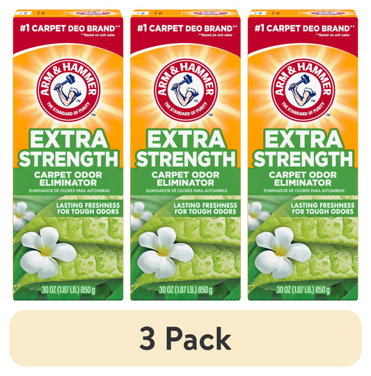 (3 pack) ARM & HAMMER Extra Strength Carpet Odor Eliminator Powder, Fresh Scent, 30 oz