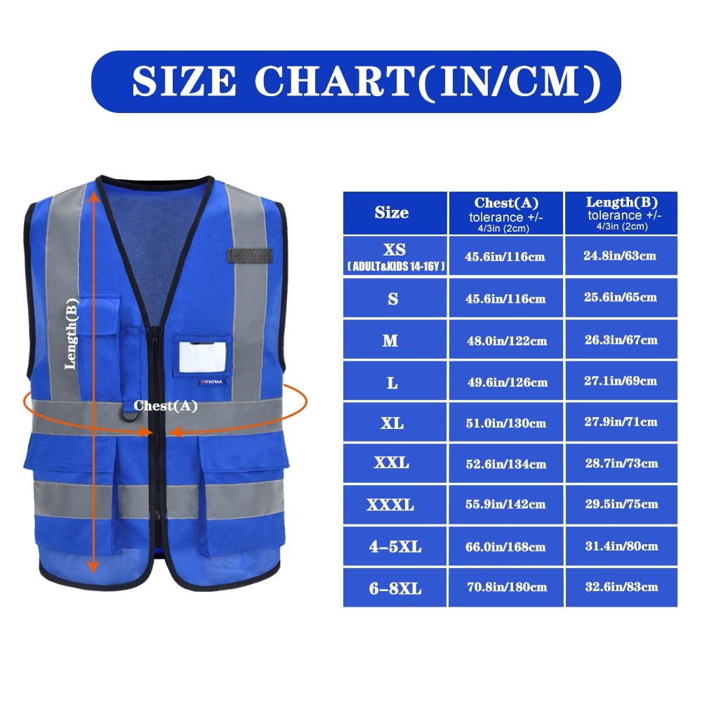 YongKang Lemmy AYKRM Breathable Safety Vests, Polyester Blue