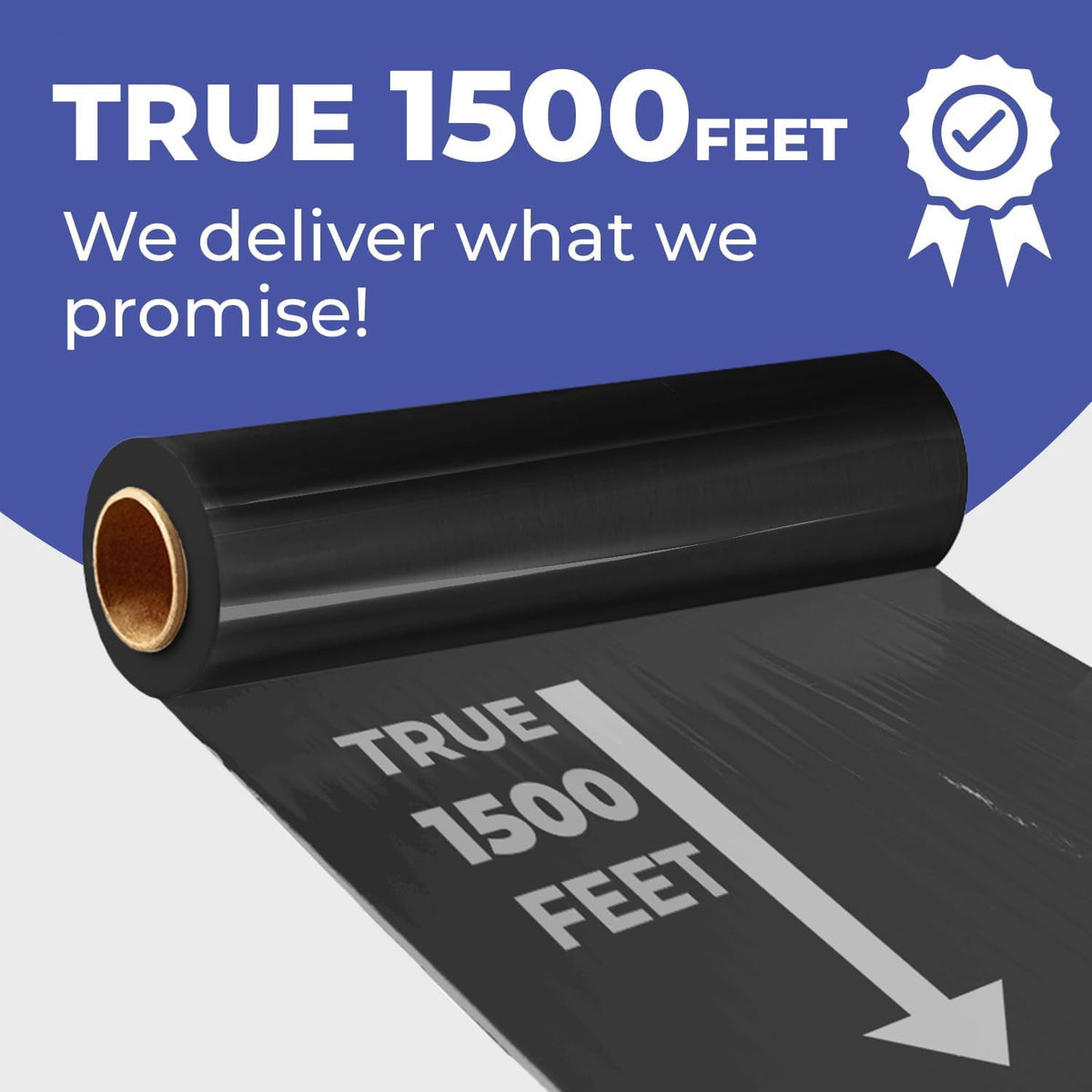 Rosmonde Black Plastic Stretch Wrap Bulk, 200 Rolls, 18 in x 1500 ft, 80 Gauge Thick, 3 in Core, Industrial Shrink Wrap for Warehouse, Moving, Shipping & Secure Packaging