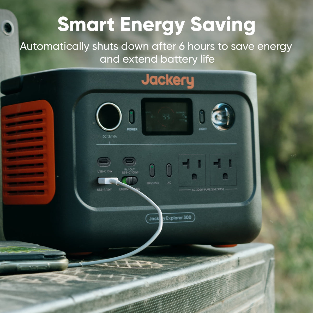 Jackery Explorer 300v2 Auto Kit 300W Continuous/600W Peak Portable Power Station with 12V Battery Charging Cable