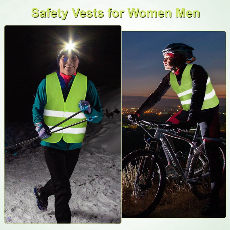 Armscye 10 Pack Hi Vis Safety Vests, Reflective High Visibility Guard Construction Vests with 2 Reflective Strips for Traffic Work, Running, Surveyor and Security