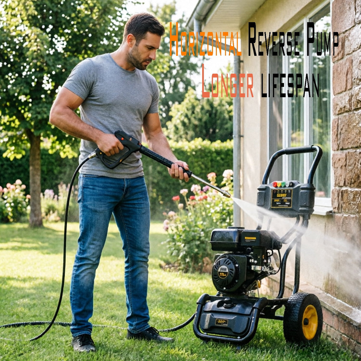 Heavy-Duty Gas Pressure Washer, 3500Psi at 2.6Gpm Power Washer,Portable, 30feet Pressure Hose,Industrial Style,Axial Cam Pump, for Siding, Driveway, House, Car, RV, Paint Preparation etc
