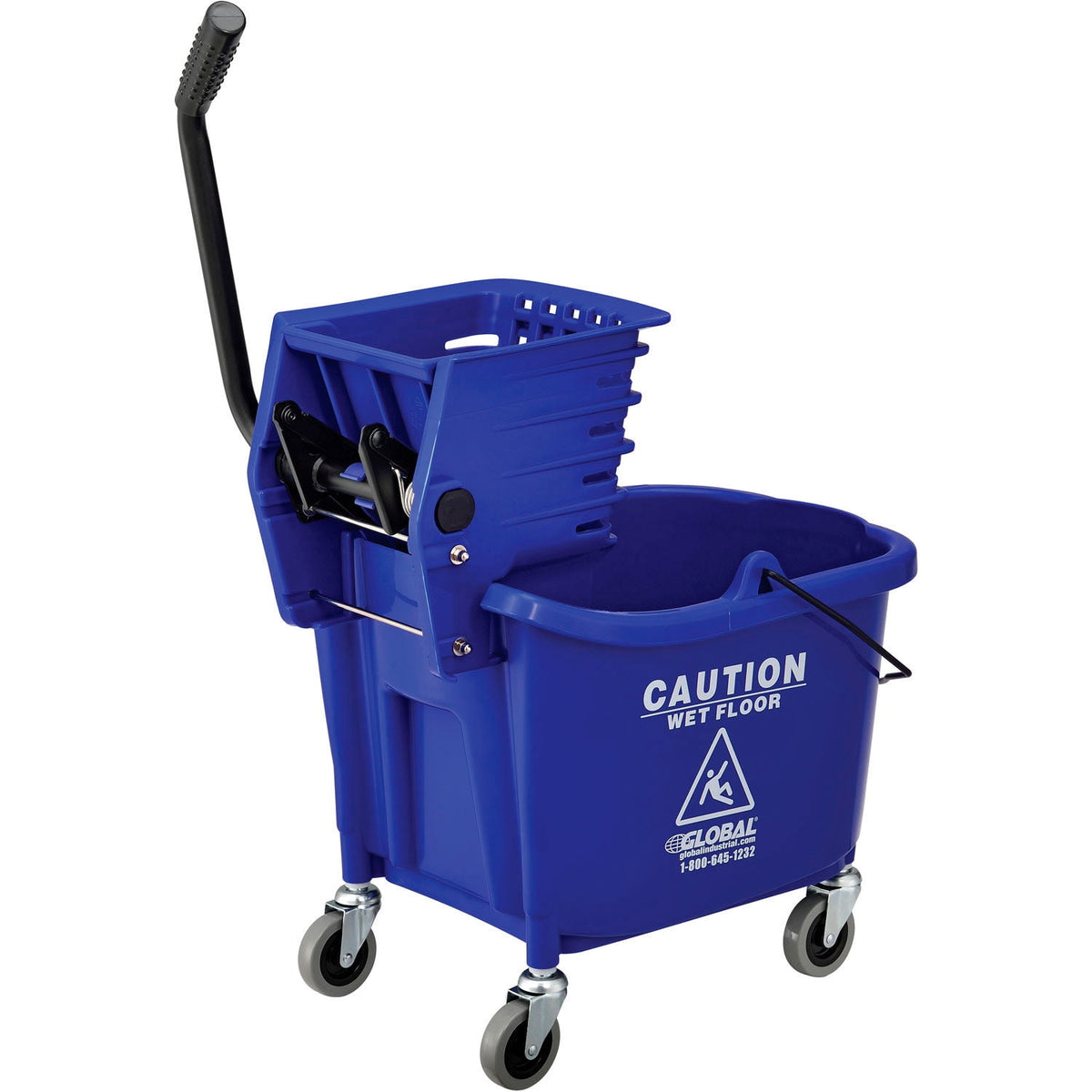 Global Industrial Mop Bucket And Wringer Combo 38 Qt. Side Press Blue
