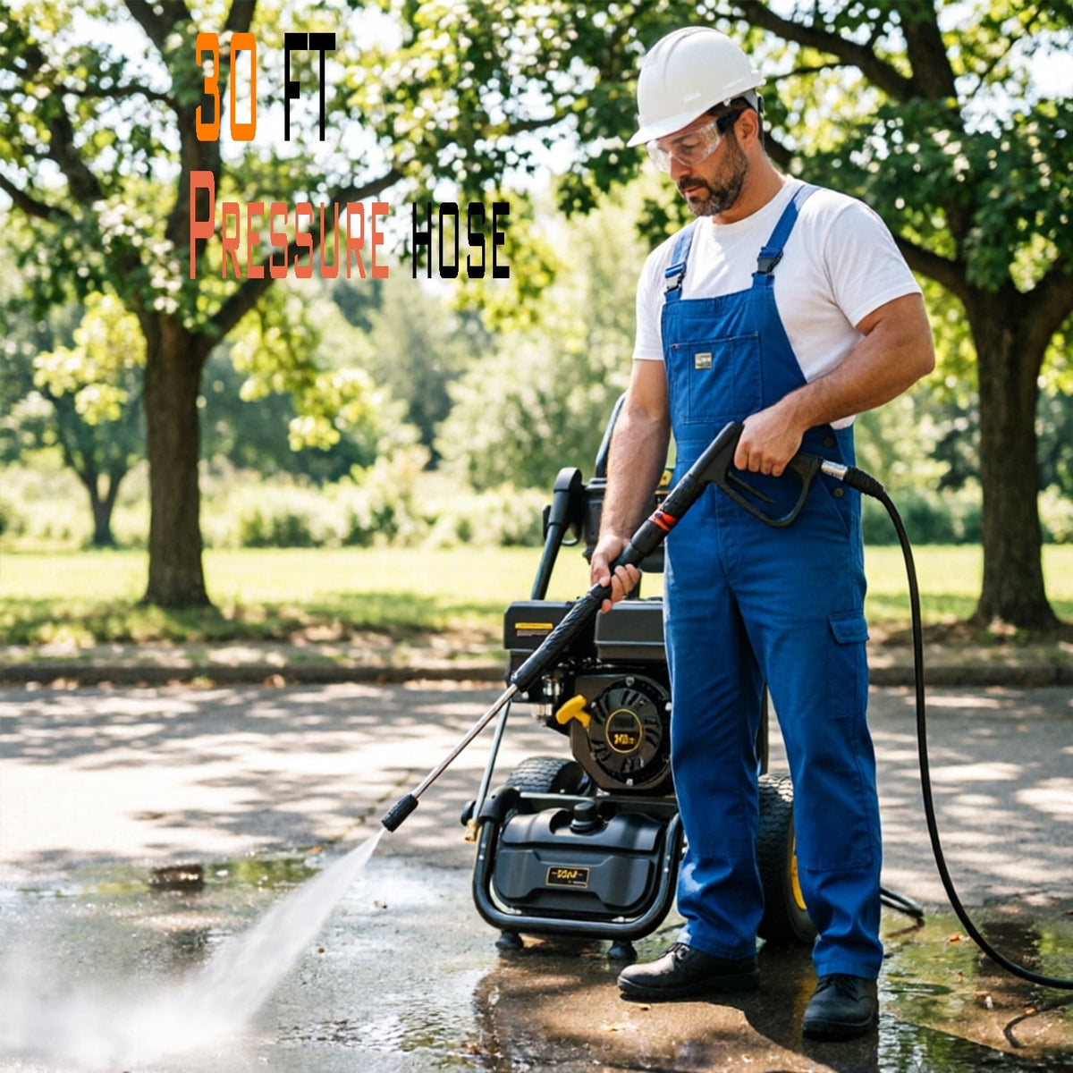 Heavy-Duty Gas Pressure Washer, 3500Psi at 2.6Gpm Power Washer,Portable, 30feet Pressure Hose,Industrial Style,Axial Cam Pump, for Siding, Driveway, House, Car, RV, Paint Preparation etc