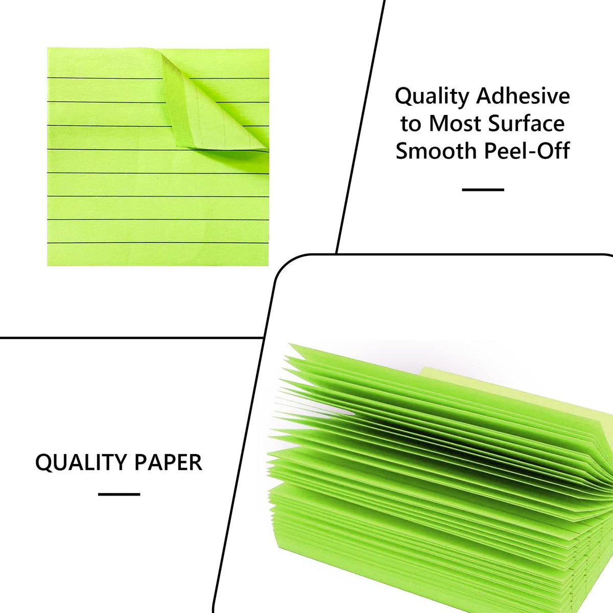Tripumer 8 Pack Lined Sticky Notes Ruled Self Sticky Note 3 x 3 in 80 Sheets Each Pad 8 Colors