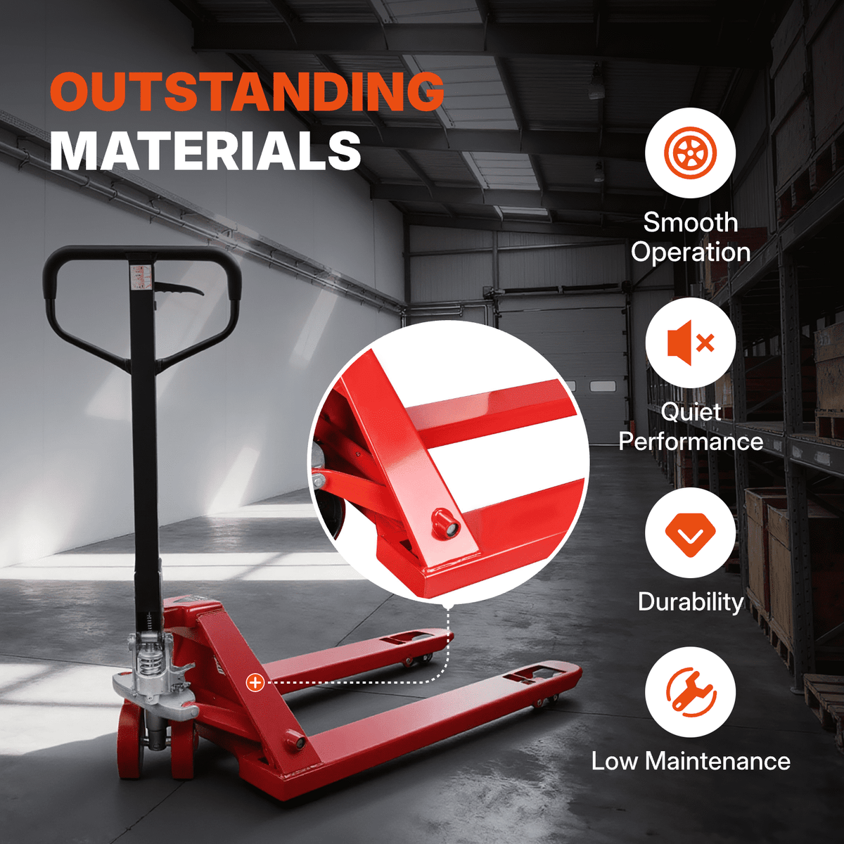 Northsky Standard Manual Pallet Jack, 48" x 27" W , 5500 lbs Capacity, Pallet Truck for Warehouse, Workshop, Manufacturing, Retail