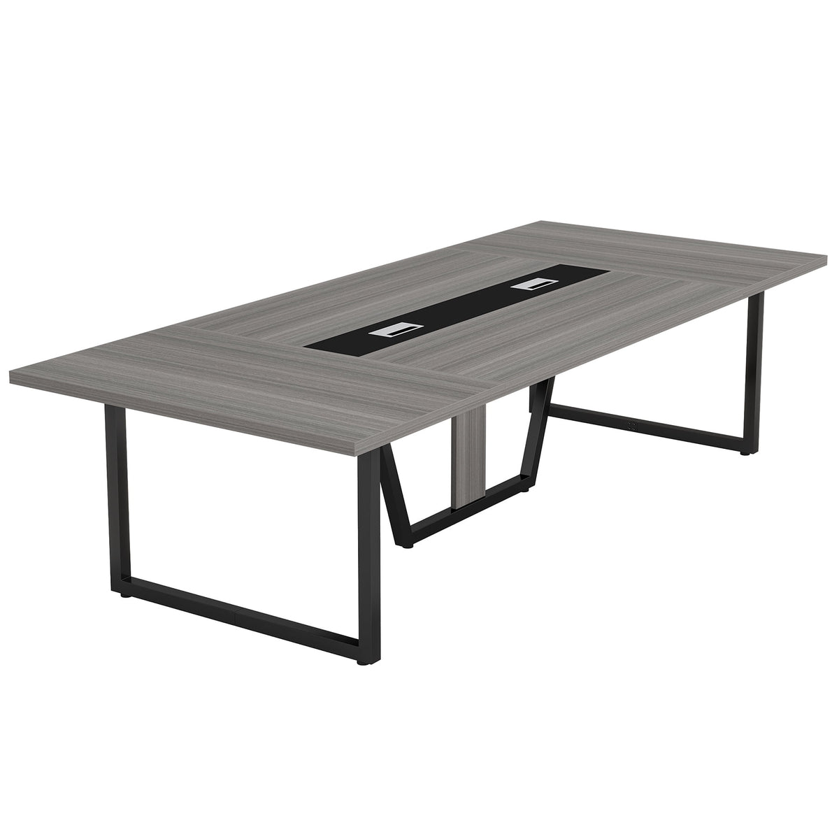 Fnova 94"Large Conference Table for 8-10 People, Modern Executive Meeting Table with Cable Management & Adjustable Feet, Heavy-Duty Office Conference Desk for Boardroom, Training Room