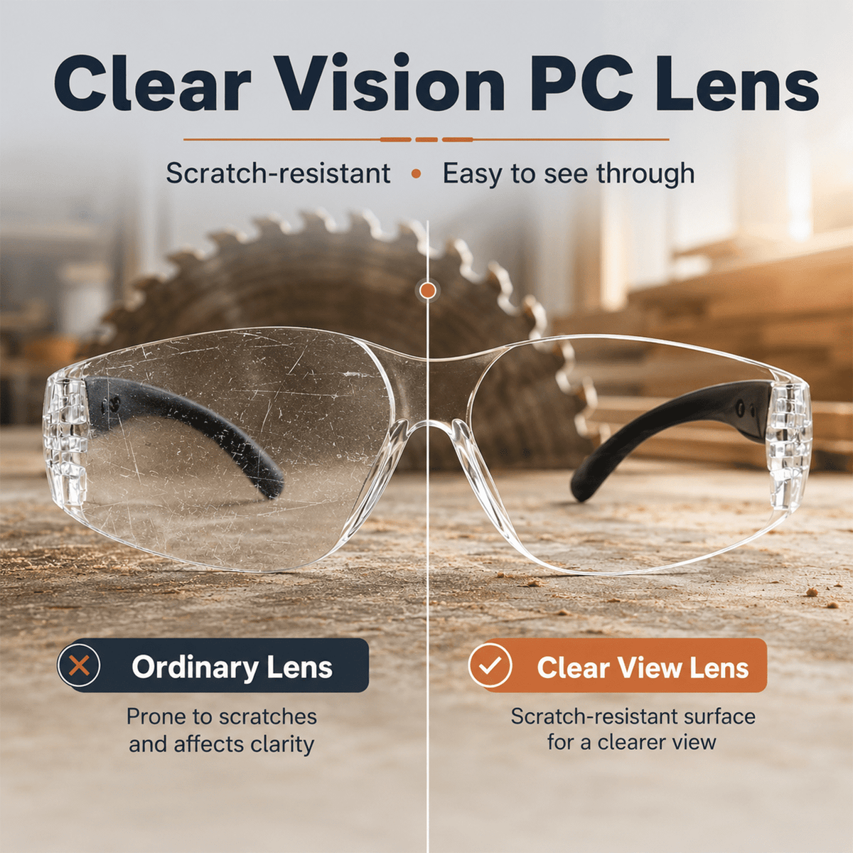 Safety Glasses 12-Pack, Clear Protective Eyewear with Scratch & Impact Resistant Lenses, Wraparound Glasses for Construction, Lab, Workshop