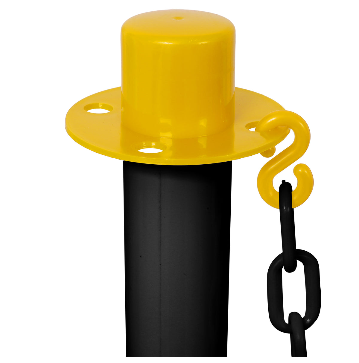 12 Pack Traffic Delineator Post Cones with Fillable Base, Adjustable Plastic Safety Barrier with 5Ft Plastic Chain, Outdoor and Indoor Crowd Control Stanchion for Traffic Control and warning Y/B
