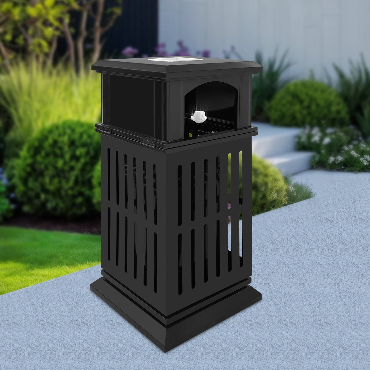 DDBESSIC Outdoor Trash Can Commercial Garbage Bin Heavy Duty Industrial Yard Garage Waste Container 15.74x15.74x35.43 in