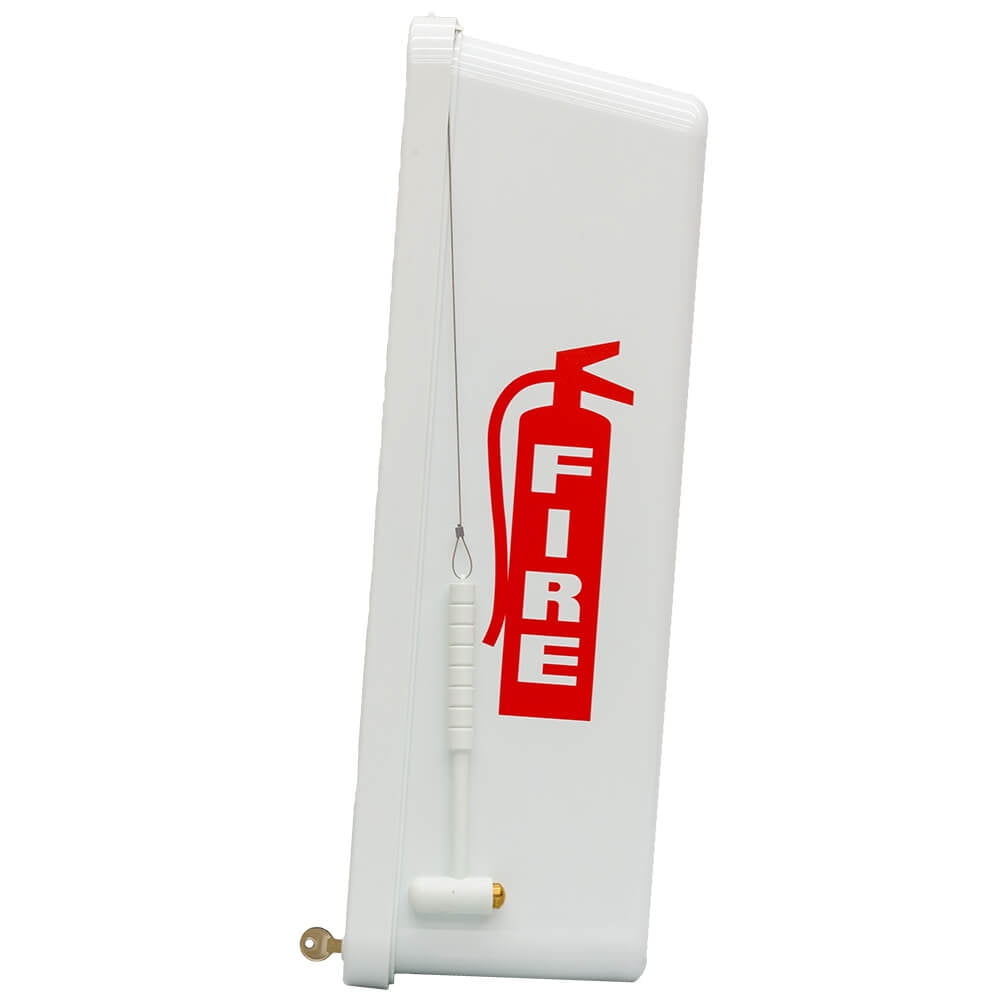 5 lb. Fire Extinguisher Cabinet FireTech Indoor Outdoor White Surface Mount