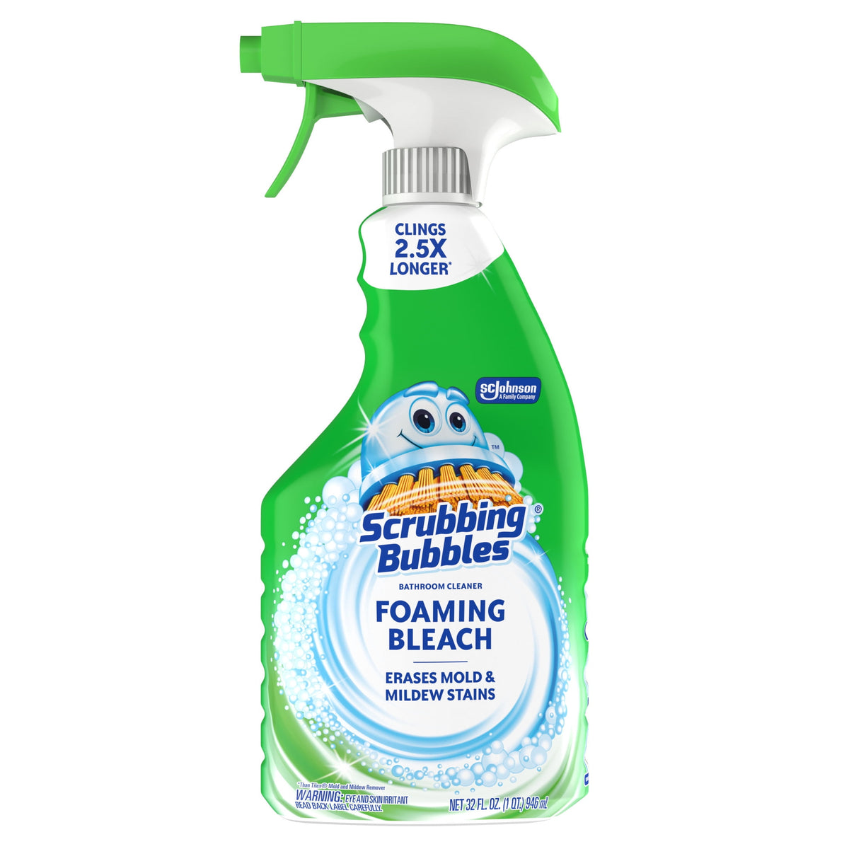 Scrubbing Bubbles Foaming Bleach Bathroom Shower & Tub Cleaner Spray, Mold & Mildew Stain Remover, 32 oz