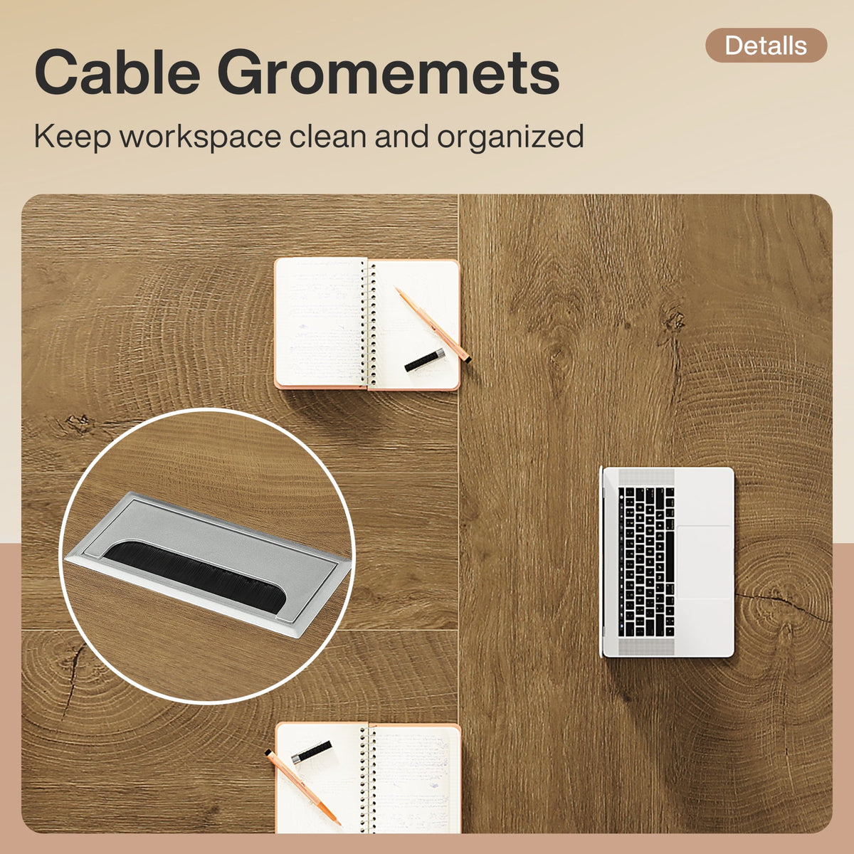 Tribesigns Conference Table, 8ft Conference Room Table for 10 People, Large Meeting Desk with Cable Grommet for Office Conference