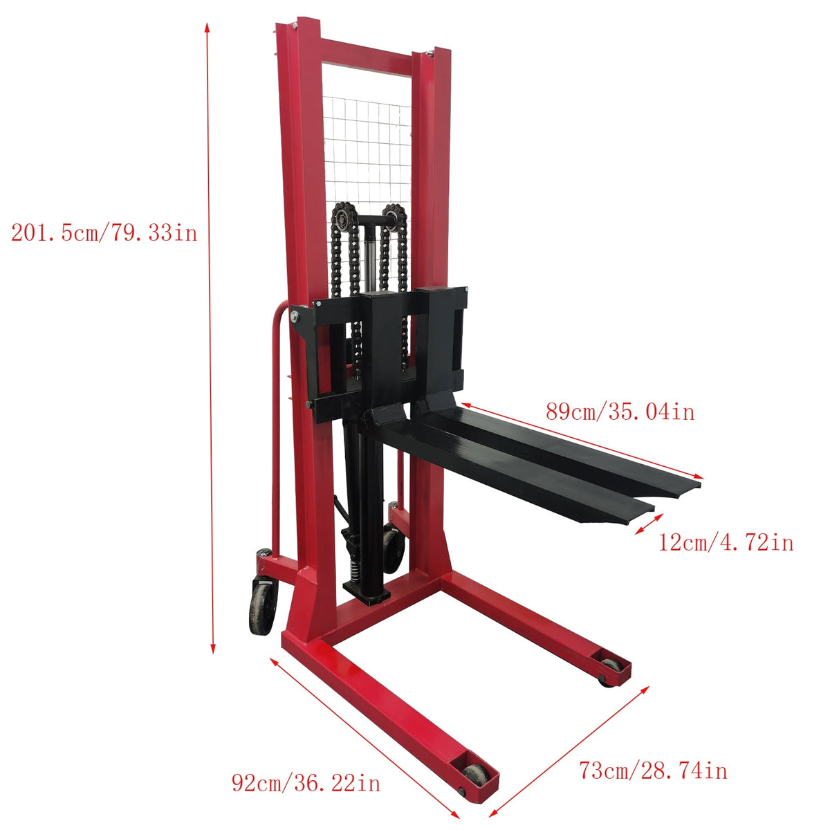 Manual Hand Stacker 4400lbs Hydraulic Pallet Forklift