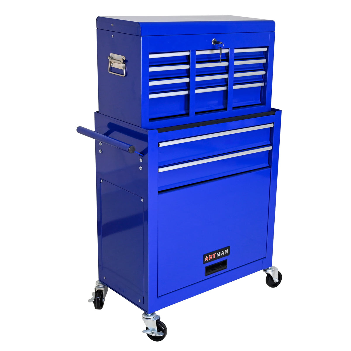 ARTMAN 2-IN-1 Tool Chest,8-Drawer High Capacity Tool Box, Rolling Tool Storage Cabinet with Wheels and Drawers for Garage Workshop Repair Shop