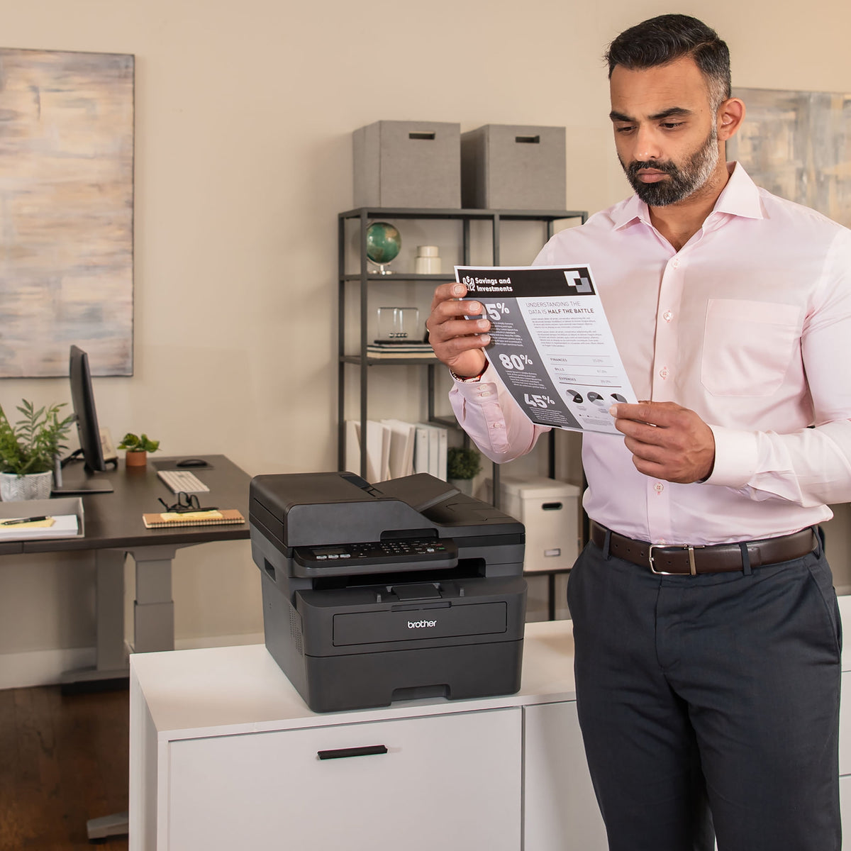 Brother Wireless MFC-L2760DW Compact Monochrome All-in-One Laser Printer with Copy, Scan and Fax, Duplex and Mobile Printing