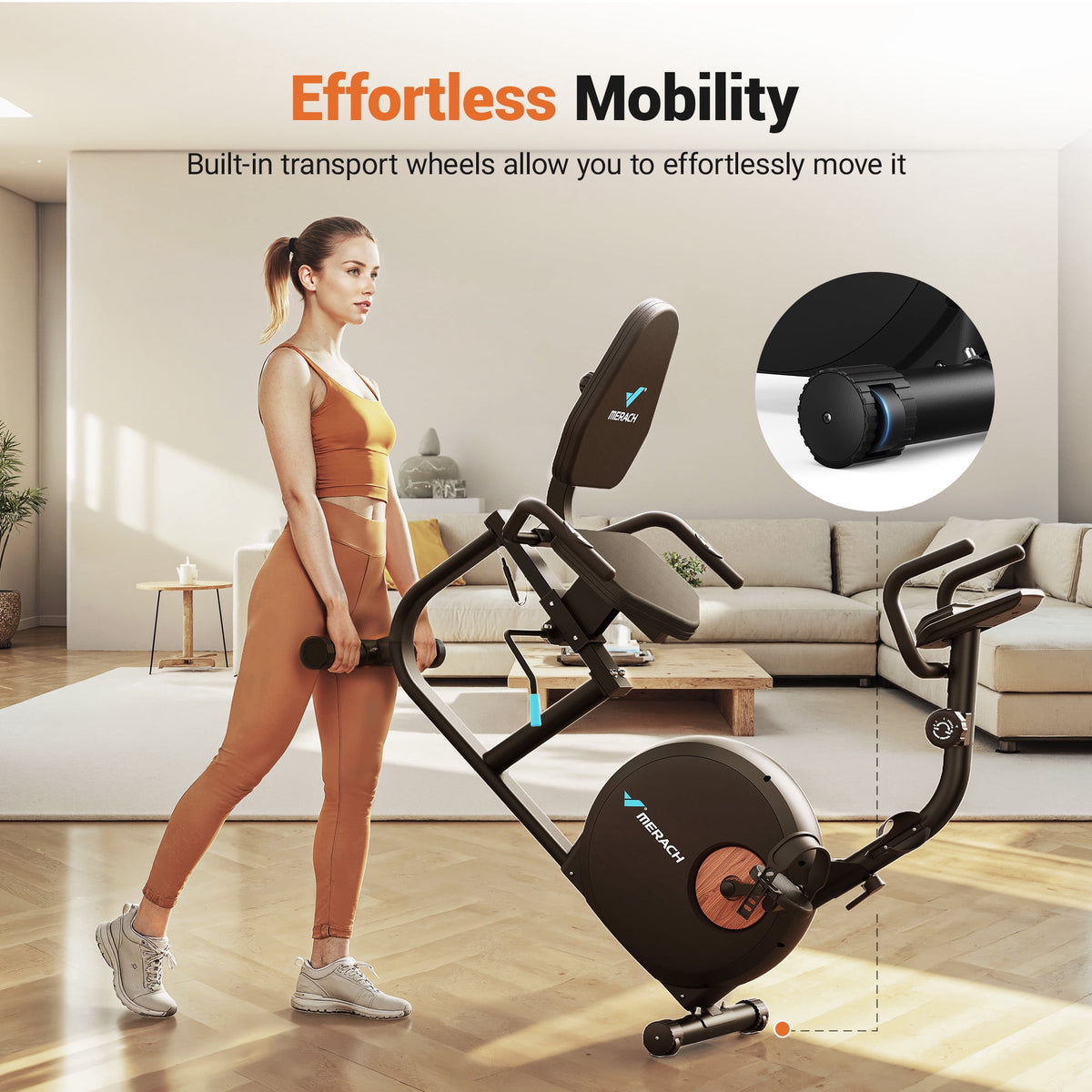 MERACH Exercise Bike, Recumbent Indoor Cycling Bicycle for Home with Smart Bluetooth and Exclusive App Connectivity, LCD, Heart Rate Handle