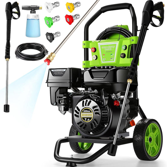 4200PSI Pressure Washer 4.0GPM Gas Power Washer 209CC Gas Powered Washing Machine Commercial High Pressure Washer with 25ft Hose&4 Nozzles for Patio Garden Yard Vehicle