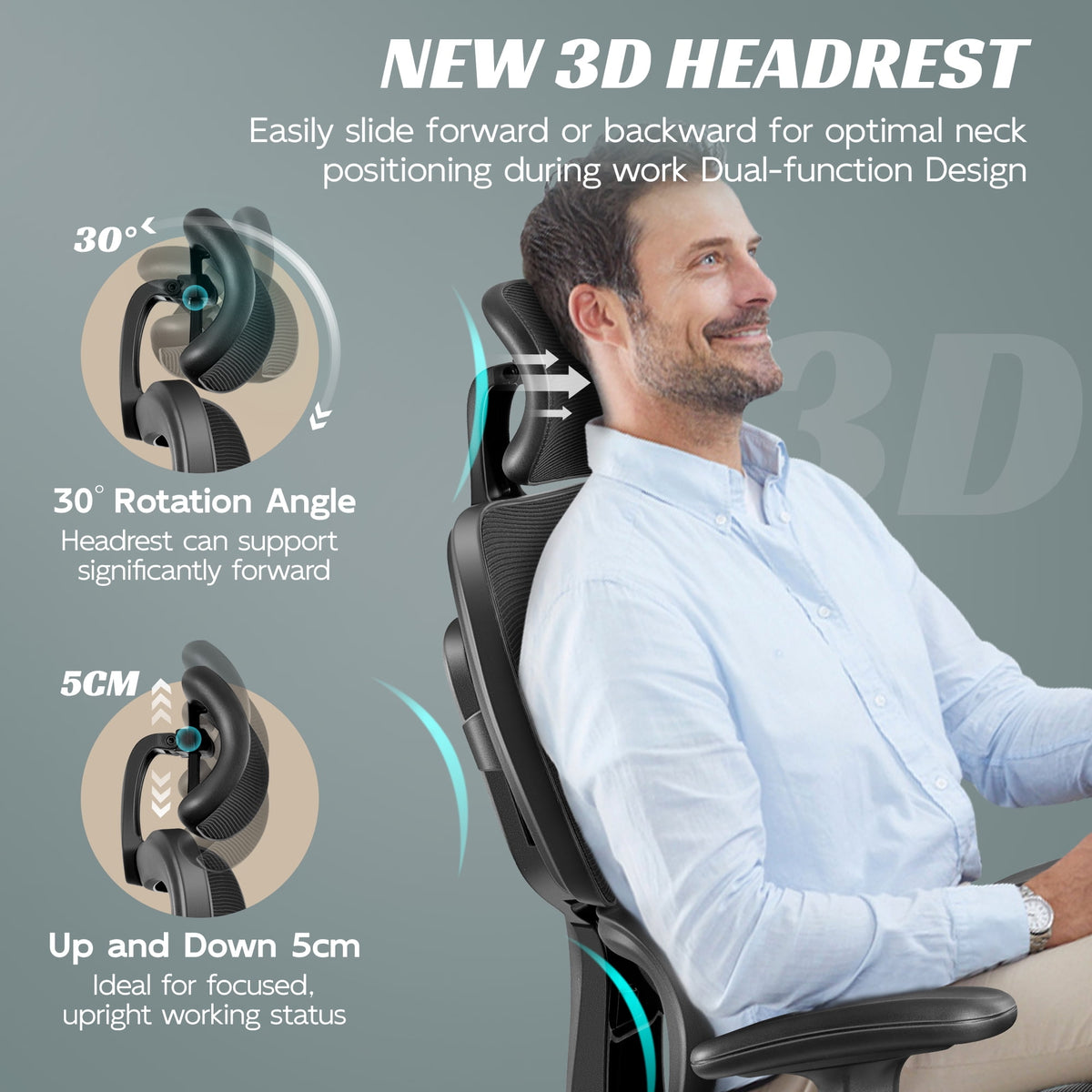 COOLHUT Ergonomic Office Chair, High Back Desk Chair, Breathable Mesh Computer Chair with Lumbar Support, Comfy Foam Cushion Home Office Chair, 300lbs, Black