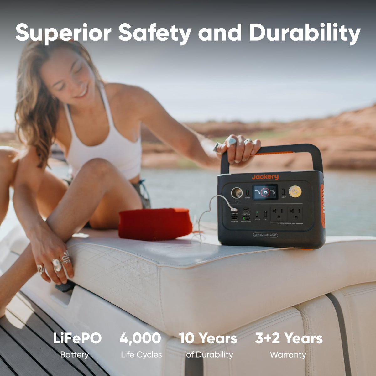 Jackery Explorer 300v2 Auto Kit 300W Continuous/600W Peak Portable Power Station with 12V Battery Charging Cable