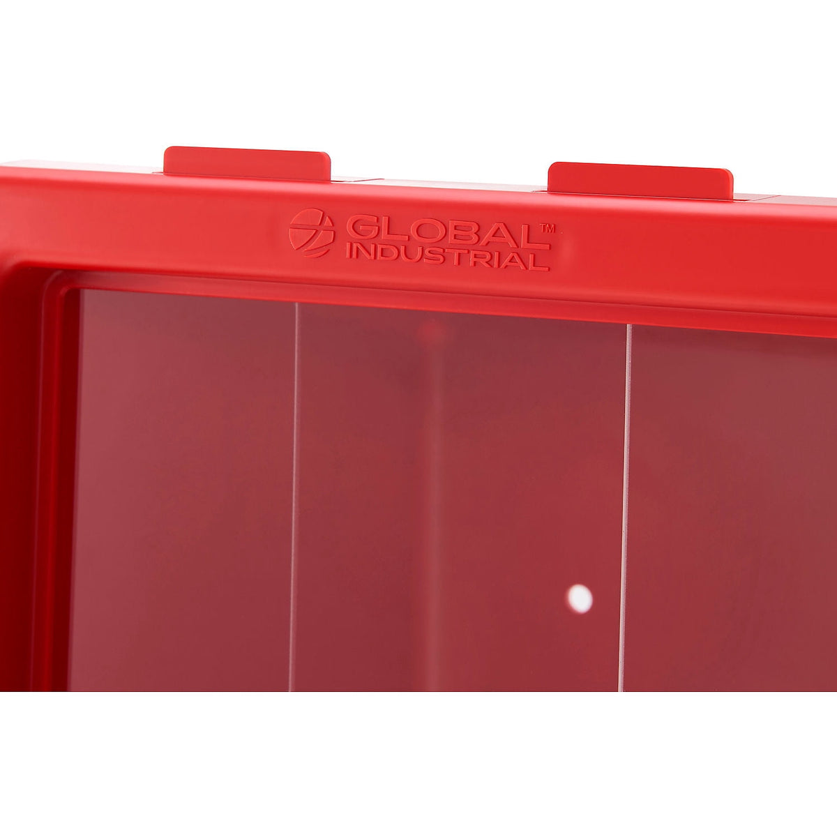 Global Industrial Plastic Fire Extinguisher Cabinet with Window, Fits 10 lbs., Red