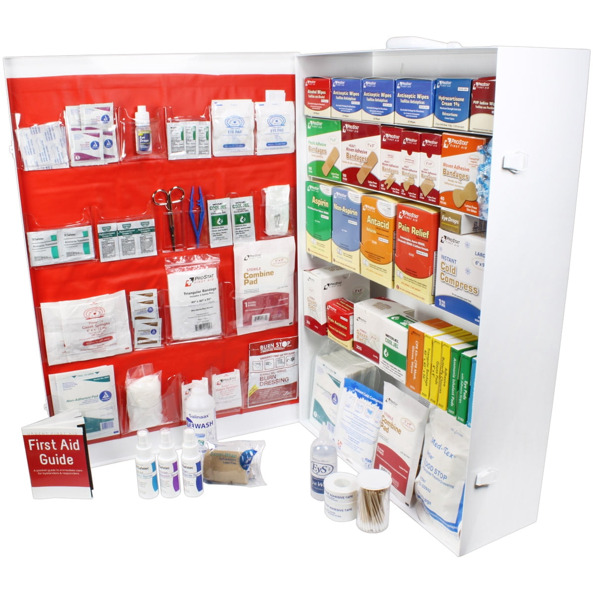 OSHA & ANSI 5 Shelf Industrial First Aid Cabinet with Pocket Liner, 200 Person, 1890 Pieces, 2015 Class A+, Types I & II, Made in USA