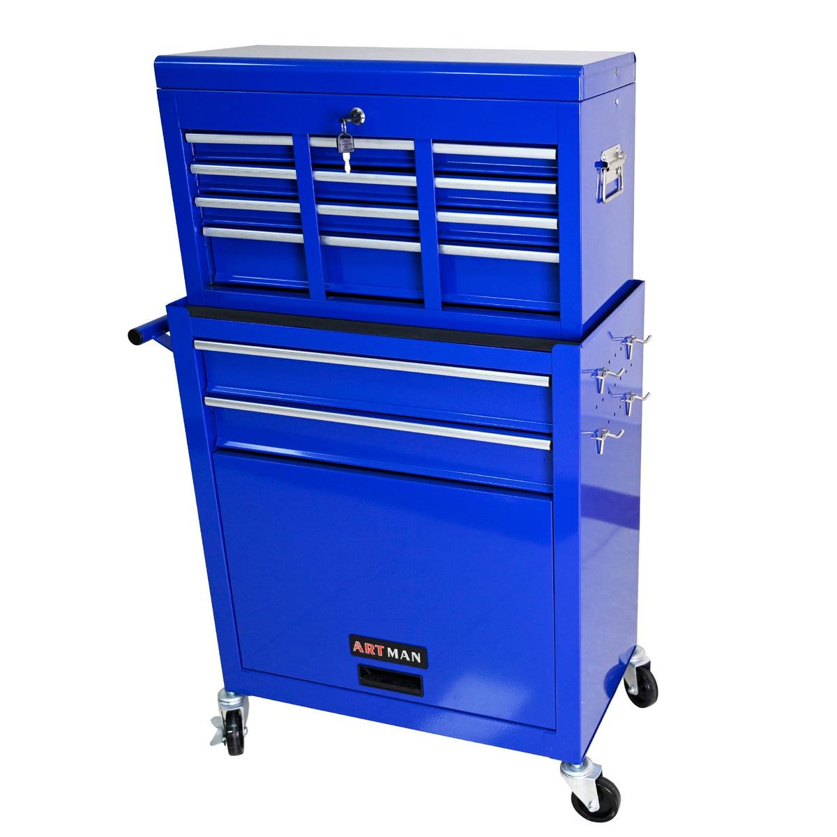 ARTMAN 2-IN-1 Tool Chest,8-Drawer High Capacity Tool Box, Rolling Tool Storage Cabinet with Wheels and Drawers for Garage Workshop Repair Shop
