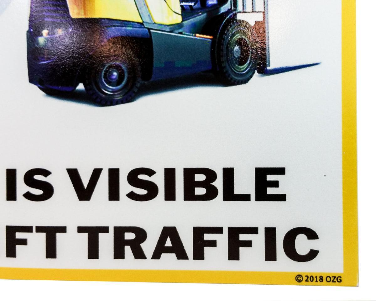 2 Set OZ-USA Laminated Vinyl Forklift Traffic Sign Caution Warning Safety Pedestrian Signage Crane Lifting Boom Warehouse Indoor Outdoor
