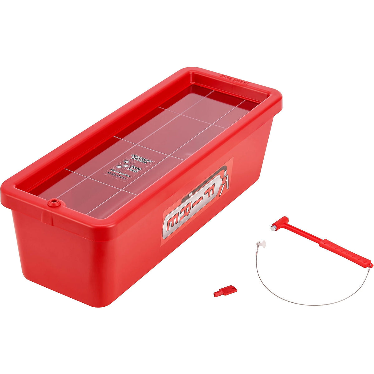 Global Industrial Plastic Fire Extinguisher Cabinet with Window, Fits 10 lbs., Red