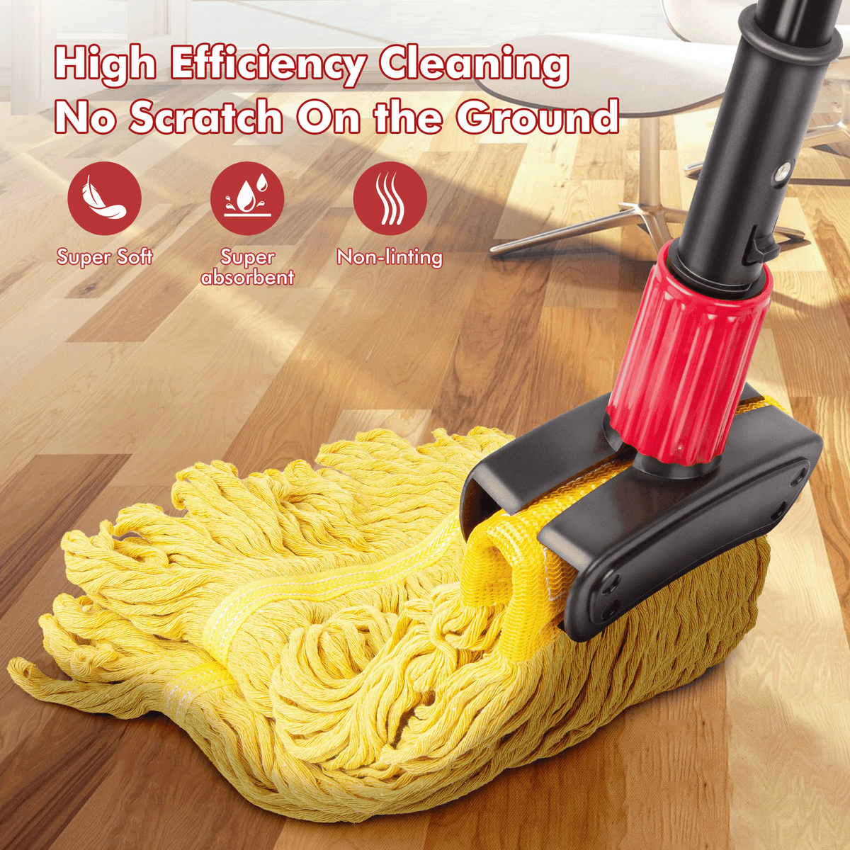 SUGARDAY Commercial Mop for floors Looped-End String Wet Heavy Duty Industrial Wet Mop