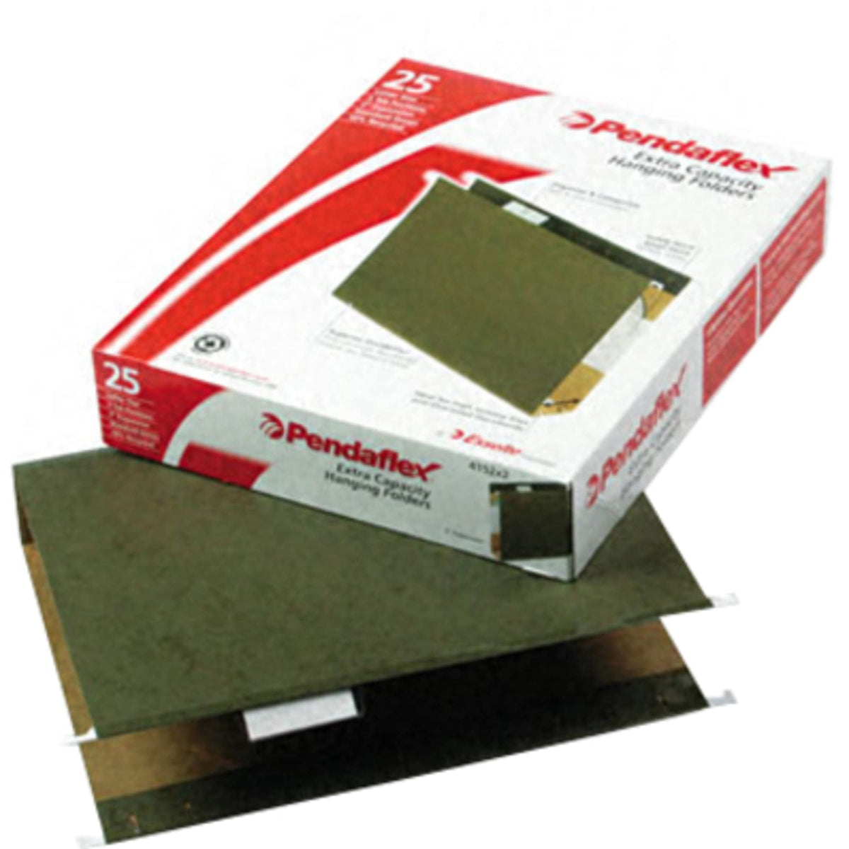 Pendaflex Extra Capacity Poly-laminate Hanging File Folders, Letter Size, 25/Pkg-Green, 1/5 Cut Tab
