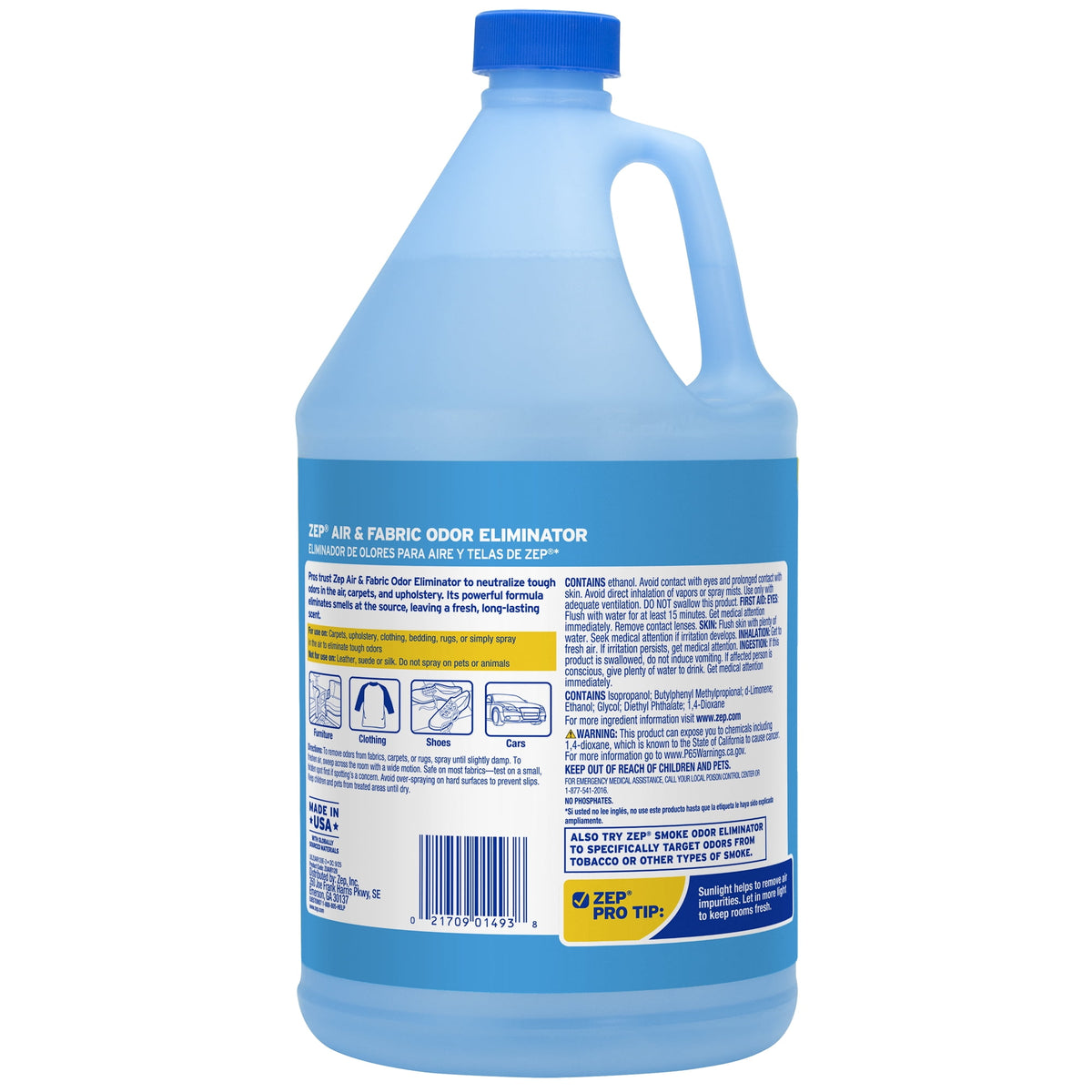 (8 pack) Zep Air and Fabric Odor Eliminator - 128 oz ZUAIR128 - Refresh Your Home, Office and Business