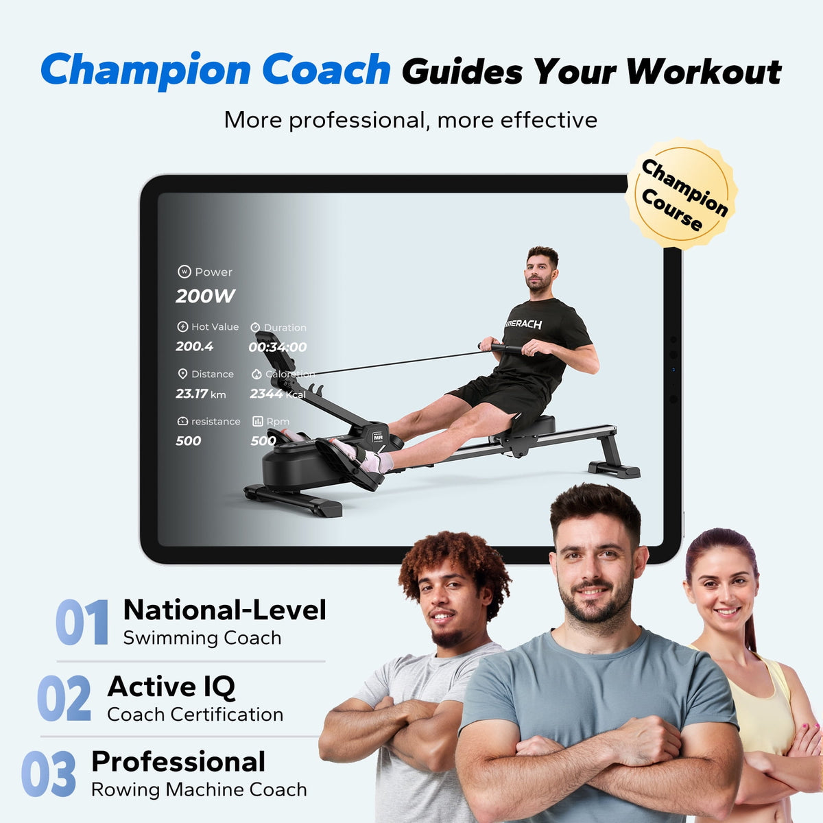 MERACH Magnetic Rowing Machine with 16 Levels, 350 lbs Weight Capacity, Silent Operation, Bluetooth App Support for Full-Body Home Fitness & Weight Loss