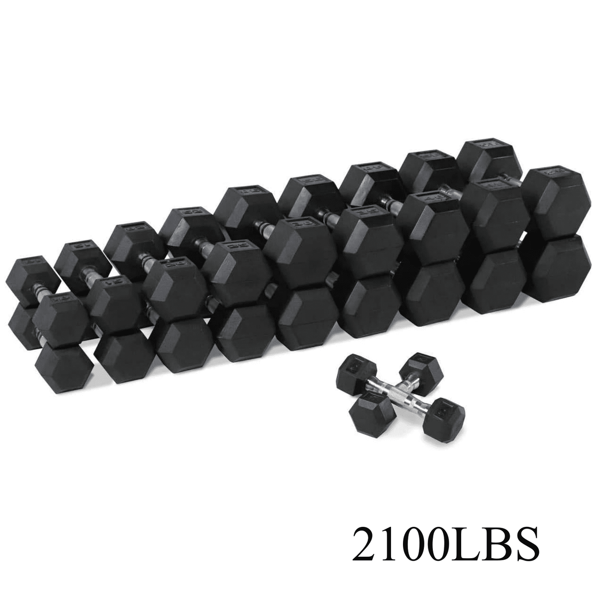 5–100 lbs Dumbbells Weight Set (20 Pairs) with Weight Storage Rack, 2100 lbs Hex Dumbbell Sets, Gyms Weights Dumbbells Sets with Rack, Weight Set for Home Gym, Strength Training